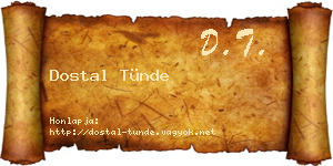Dostal Tünde névjegykártya